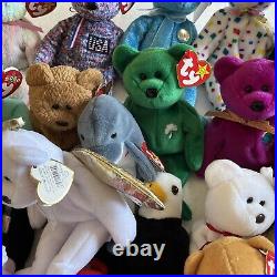 Lot of 36 Vintage Retired Rare TY Beanie Babies W Tags Collection Collectible