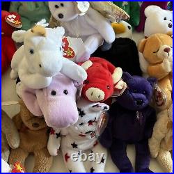 Lot of 36 Vintage Retired Rare TY Beanie Babies W Tags Collection Collectible