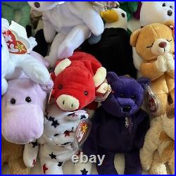 Lot of 36 Vintage Retired Rare TY Beanie Babies W Tags Collection Collectible