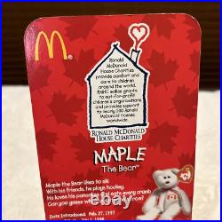 MAPLE THE BEAR RARE ERRORS 1993 OAKBROOK 1996 McDONALDS TY BEANIE BABY NIP MAPLE THE BEAR RARE ERRORS 1993 OAKBROOK 1996 McDONALDS TY BEANIE BABY NIP