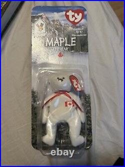 MAPLE The Bear Rare Ty Beanie Baby (With Errors), Never Opened, In box 1993 Tag