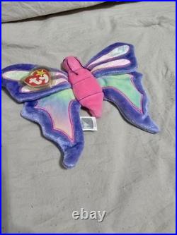 MINT CONDITON! TY Beanie Baby Flitter the Butterfly with RARE Tag Errors
