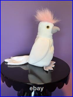 MINT RARE Ty Beanie Baby Kuku the Cockatoo with Errors BEAUTIFUL