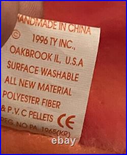 MINT Rare 1996 DOODLE Ty Beanie Baby PVC Pellets TAG ERRORS