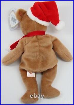 MINT Rare 1997 Holiday TEDDY Ty Beanie Baby BROWN Nose PVC Pellets TAG ERRORS