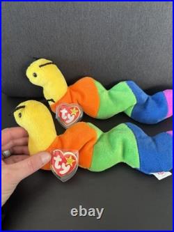 MINT Rare Ty Beanie Baby Inch the Worm with Tag Errors Retired