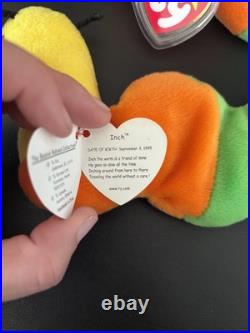 MINT Rare Ty Beanie Baby Inch the Worm with Tag Errors Retired