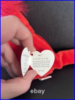 MINT! TY BEANIE BABY Mac The Cardinal Rare 1998 Retired With ERRORS