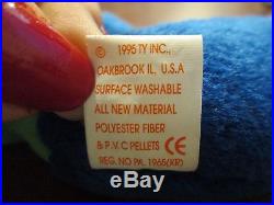 MWMT Inch Worm TY original beanie baby RETIRED style 4044 rare PVC 1995