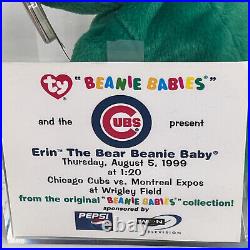 MWMT MQ Authenticated RARE Ty Erin Cubs vs Expos EXCLUSIVE Ty Beanie Baby