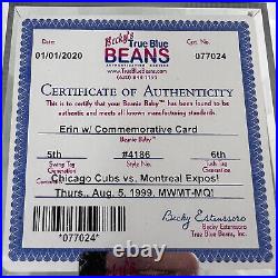 MWMT MQ Authenticated RARE Ty Erin Cubs vs Expos EXCLUSIVE Ty Beanie Baby