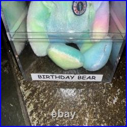 MWMTS Ty Retired Rare Beanie Baby BIRTHDAY BEAR B. B. Bear in pristine condition