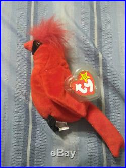 Mac' The Cardinal Retired Ty Beanie Baby Very Rare Vintage 1998! Tag Errors
