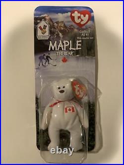 Maple The Bear-1996 McDonalds Ty Beanie Baby with rare errors 1993, OakBrook