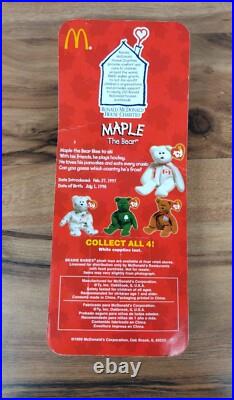 Maple The Bear-1996 McDonalds Ty Beanie Baby with rare errors 1993, OakBrook