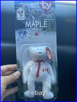 Maple The Bear-1996 Mcdonalds Ty Beanie Baby With Rare Errors 1993 Oakbrook Nip