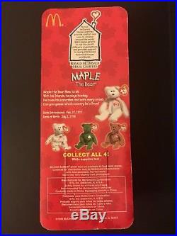 Maple The Bear Ty Teenie Beanie Baby 1996 Mcdonalds Charity Tag Errors Rare