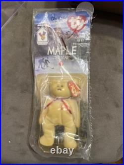 Maple the Bear- 1999 McDonald's Ty Beanie Baby with Rare Errors 1993/Oakbrook