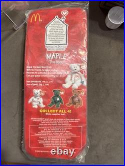 Maple the Bear- 1999 McDonald's Ty Beanie Baby with Rare Errors 1993/Oakbrook