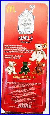 McDONALD'S TY TEENIE BEANIE BABY MAPLE THE CANADIAN BEAR RARE 1993 withERRORS NEW