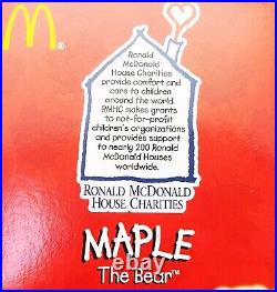 McDONALD'S TY TEENIE BEANIE BABY MAPLE THE CANADIAN BEAR RARE 1993 withERRORS NEW