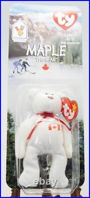McDONALD'S TY TEENIE BEANIE BABY MAPLE THE CANADIAN BEAR RARE 1993 withERRORS NEW