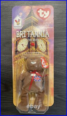McDONALDS TY BEANIE BABY BRITANNIA THE BEAR RARE WITH 2 TAG ERRORS Very Rare