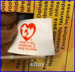 McDONALDS TY BEANIE BABY BRITANNIA THE BEAR RARE WITH 2 TAG ERRORS Very Rare