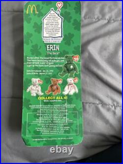 McDonald's TY Beanie Babies RARE 1999 Erin The Bear with Errors! Tush Tag 1993