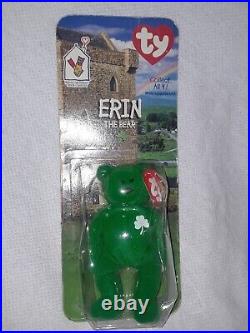 McDonald's TY Beanie Babies RARE 1999 Erin The Bear with Errors unopened