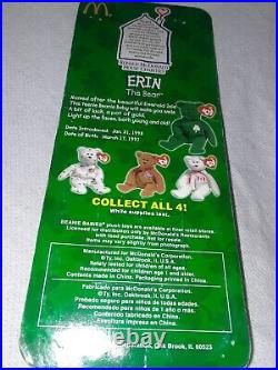 McDonald's TY Beanie Babies RARE 1999 Erin The Bear with Errors unopened