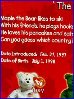 McDonald's TY Maple The Bear Beanie Baby WithErrors! RARE! Intro 1997SEALEDNEW