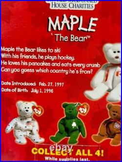 McDonald's TY Maple The Bear Beanie Baby WithErrors! RARE! Intro 1997SEALEDNEW