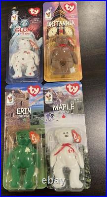 McDonald's TY Teenie Beanie Babies Intl Bears Set 1999 with 1993 Tag Error RARE McDonald's TY Teenie Beanie Babies Intl Bears Set 1999 with 1993 Tag Error RARE