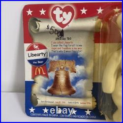 McDonald's Ty American Trio Libearty the Bear (1996) Beanie Baby RARE TAG ERRORS