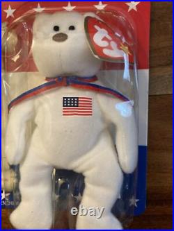 McDonald's Ty American Trio Libearty the Bear (1996) Beanie Baby RARE TAG ERRORS