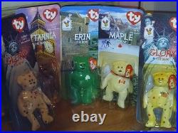 McDonalds TY Beanie Babies Complete Set 5 International Bears With Errors, RARE