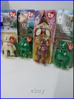 McDonalds TY Beanie Babies RARE 1999 2 Erin The Bear with Errors Tush Tag 1993