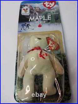 McDonalds TY Beanie Babies RARE 1999 2 Erin The Bear with Errors Tush Tag 1993