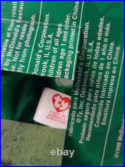 McDonalds TY Beanie Babies RARE 1999 2 Erin The Bear with Errors Tush Tag 1993