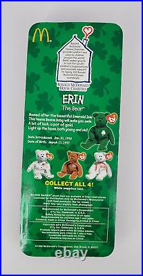 McDonalds TY Beanie Babies RARE 1999 Erin The Bear Tush Tag Error 1993, Oakbrook