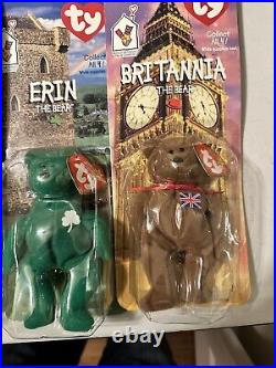 McDonalds TY Beanie Babies RARE Erin, Maple, Britannia, and Glory. 93 Error