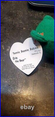 McDonalds TY Beanie Babies lot RARE 1999 Erin The Bear with Errors Tush Tag 1993