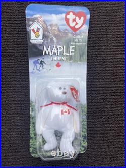 McDonalds TY Beanie Baby MAPLE THE BEAR - Vintage RARE Tag Error (1993 vs 1999)