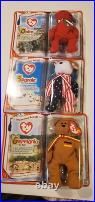 McDonalds TY International Bears II Teenie Beanie Babies, LOT OF 3 1999 Rare NEW