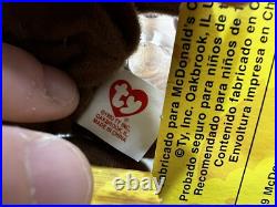 Mcdonalds TY Beanie Baby Britannia The Bear RARE WITH 2 TAG ERRORS