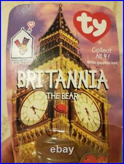 Mcdonalds TY Beanie Baby Britannia The Bear RARE With Many ERRORS 1 Of 4000
