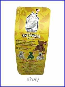 Mcdonalds TY Beanie Baby Britannia The Bear Rare with Multiple Errors