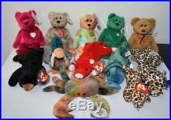 Mega Set of EXTREMELY RARE Beanie Babies 1995, 1996, 1998, 1999 with ERRORS