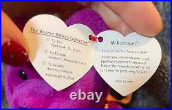 Millennium Bear TY Beanie Baby (Retired) 1999 Mint Condition RARE Hologram Tag